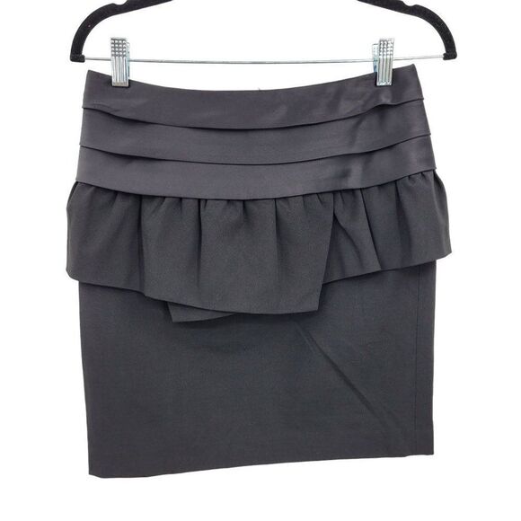 Michael Michael Kors Skirt Mini Satin Cumberbund Ruffle Black 4 Party Cocktail - Picture 3 of 9